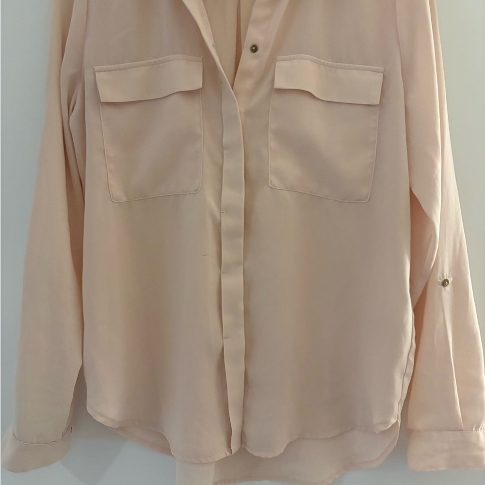 Dynamite Soft Blush Button-Down Shirt